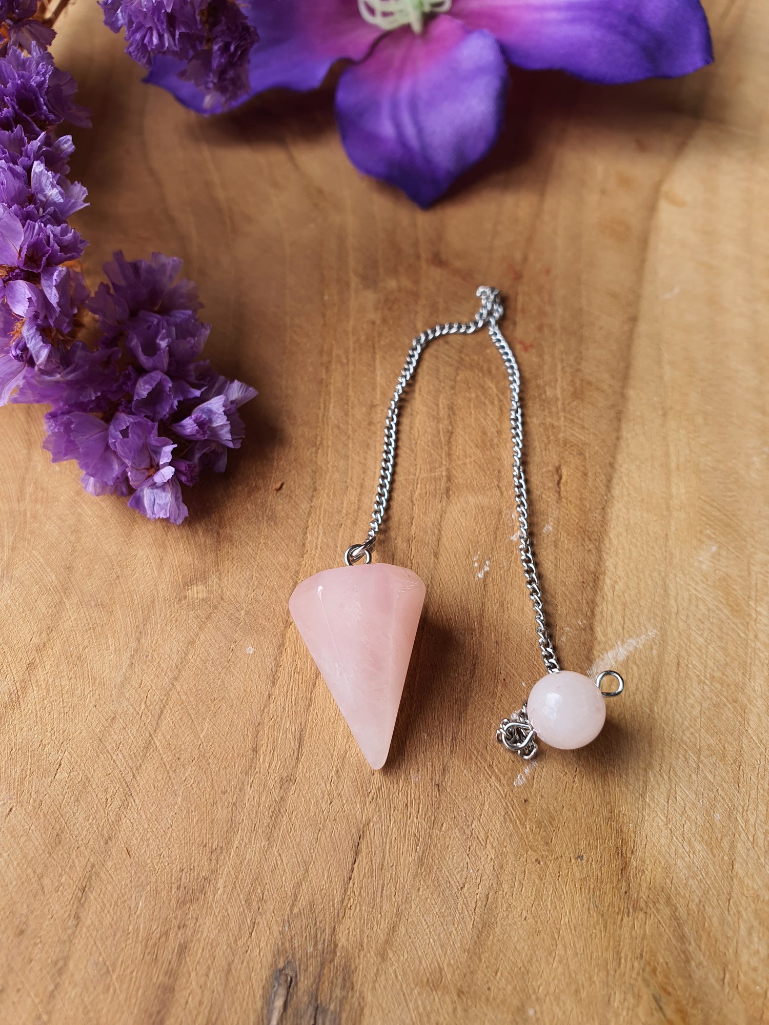 Edelstenen pendel Rozenkwarts