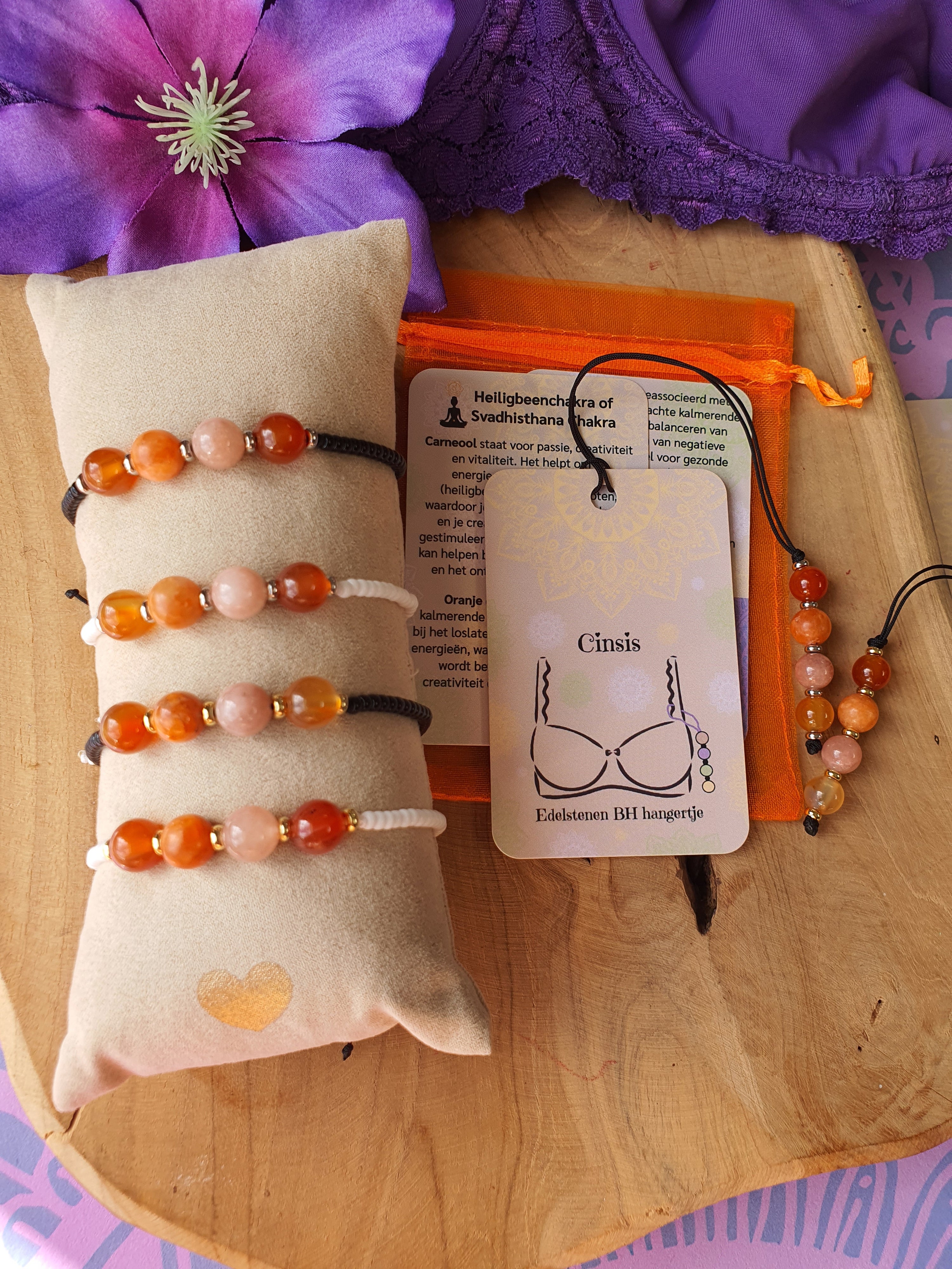 Edelstenen chakra Armband handgemaakt Sacraal chakra of Svadhisthana Chakra