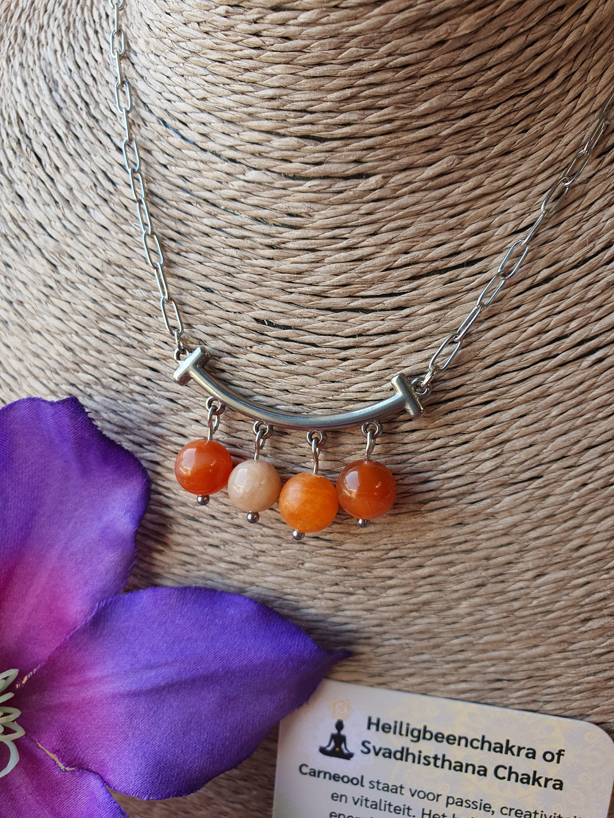 Edelstenen chakra ketting Heiligbeenchakra oftewel Sacraalchakra