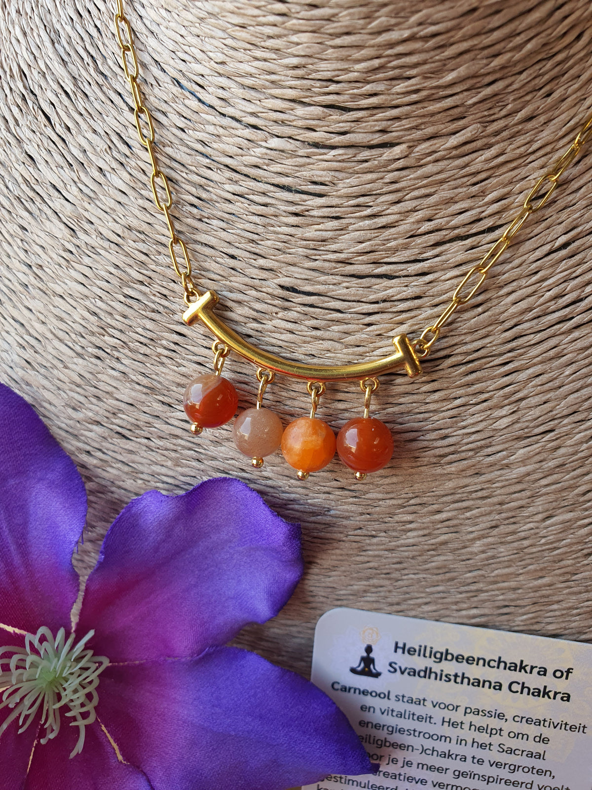 Edelstenen chakra ketting Heiligbeenchakra oftewel Sacraalchakra