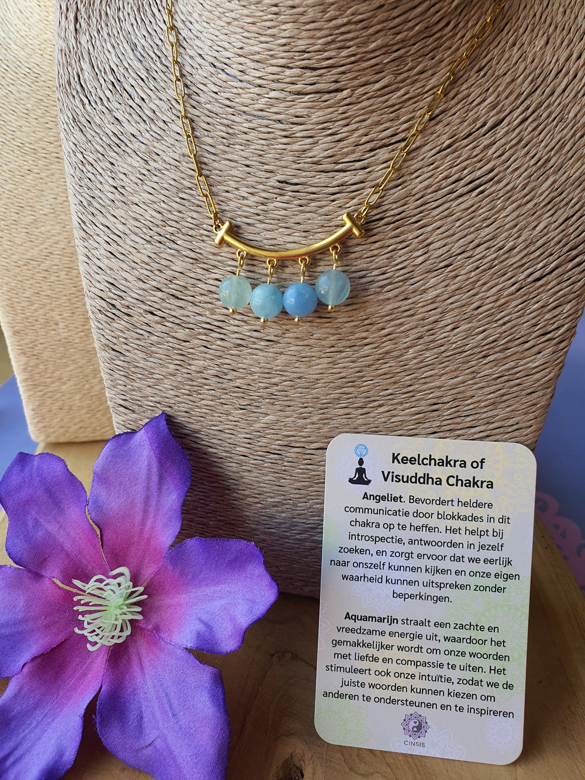 Edelstenen Chakra Ketting Keelchakra of Visuddha Chakra