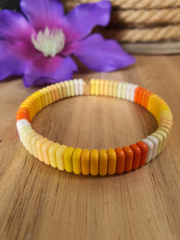 Emaille armband Donker Oranje/Geel (nr 13)