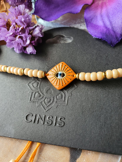 Evil Eye armband oranje variant