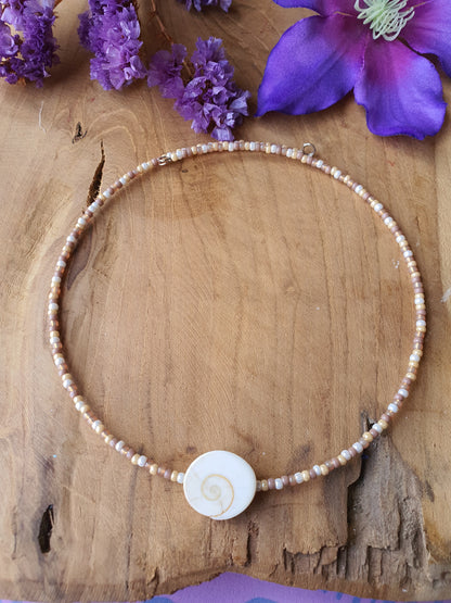 Eye of St Lucia stone choker ketting