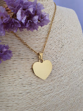 Gegraveerde Ketting met Vrije Tekst: Hart Hanger rvs goud
