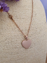 Gegraveerde Ketting met Vrije Tekst: Hart Hanger rvs rosé