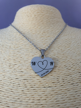Gegraveerde Ketting met Vrije Tekst: Hart Hanger rvs zilver