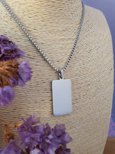 Gegraveerde Ketting met Vrije Tekst: Rechthoek Hanger rvs zilver.
