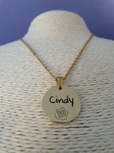 Gegraveerde Ketting met Vrije Tekst: Ronde Hanger rvs goud