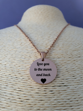 Gegraveerde Ketting met Vrije Tekst: Ronde Hanger rvs rosé