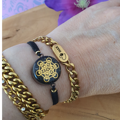 Gepersonaliseerde RVS Schakel armband met gravure optie.