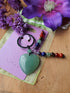 Groene Aventurijn hart / 7 chakra sleutelhanger (2)