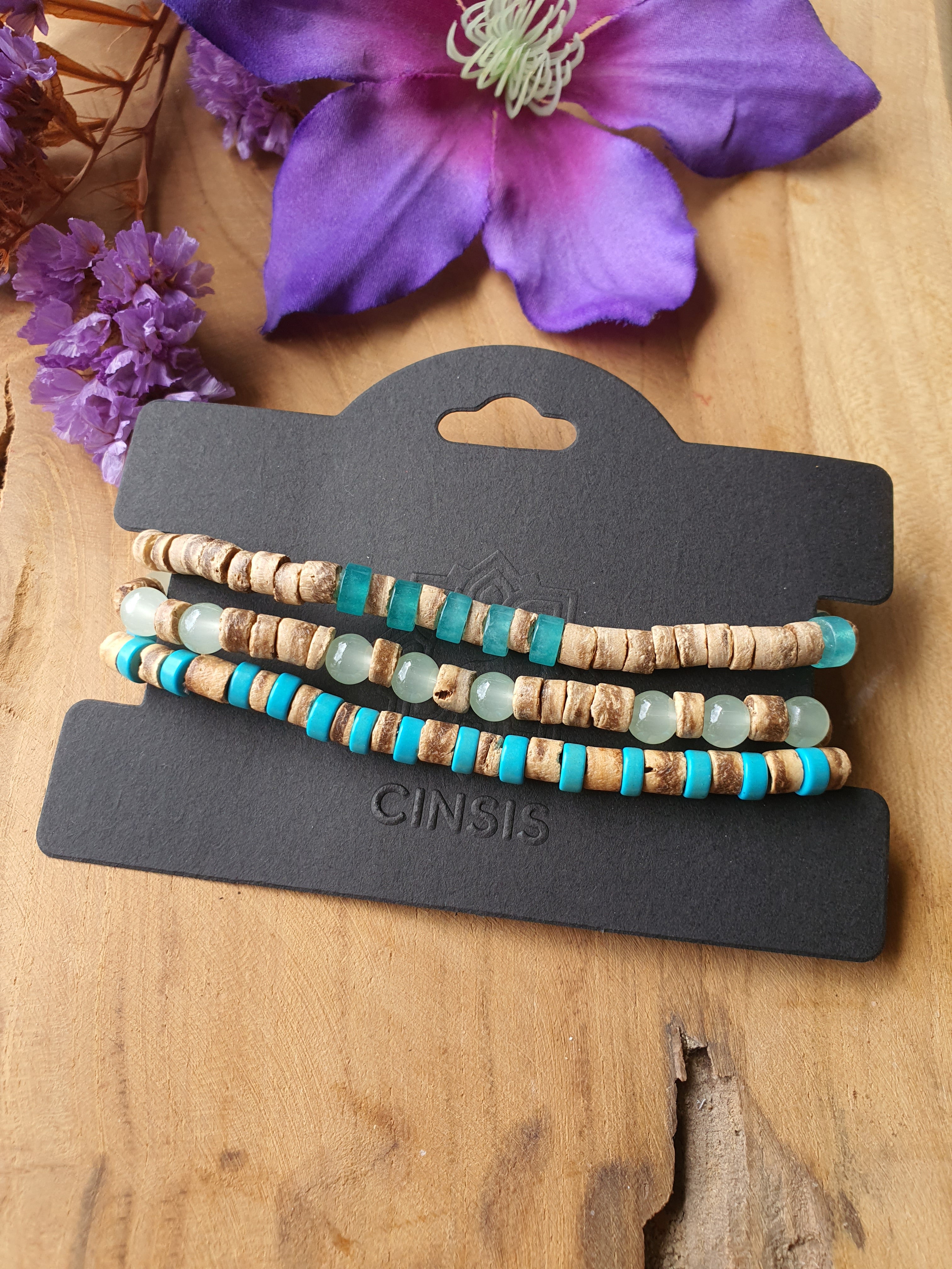 Kralen Armbanden Heren Set van 3 Blauw