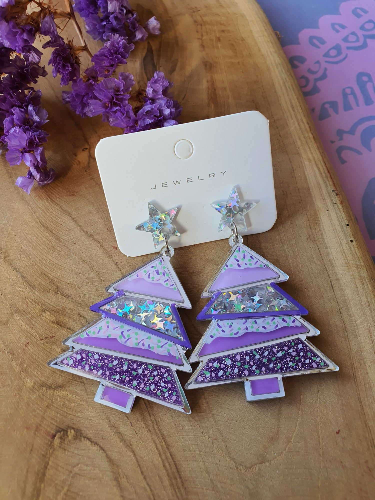 Kerst oorbellen | Kerstboom oorhangers (nr 10001)