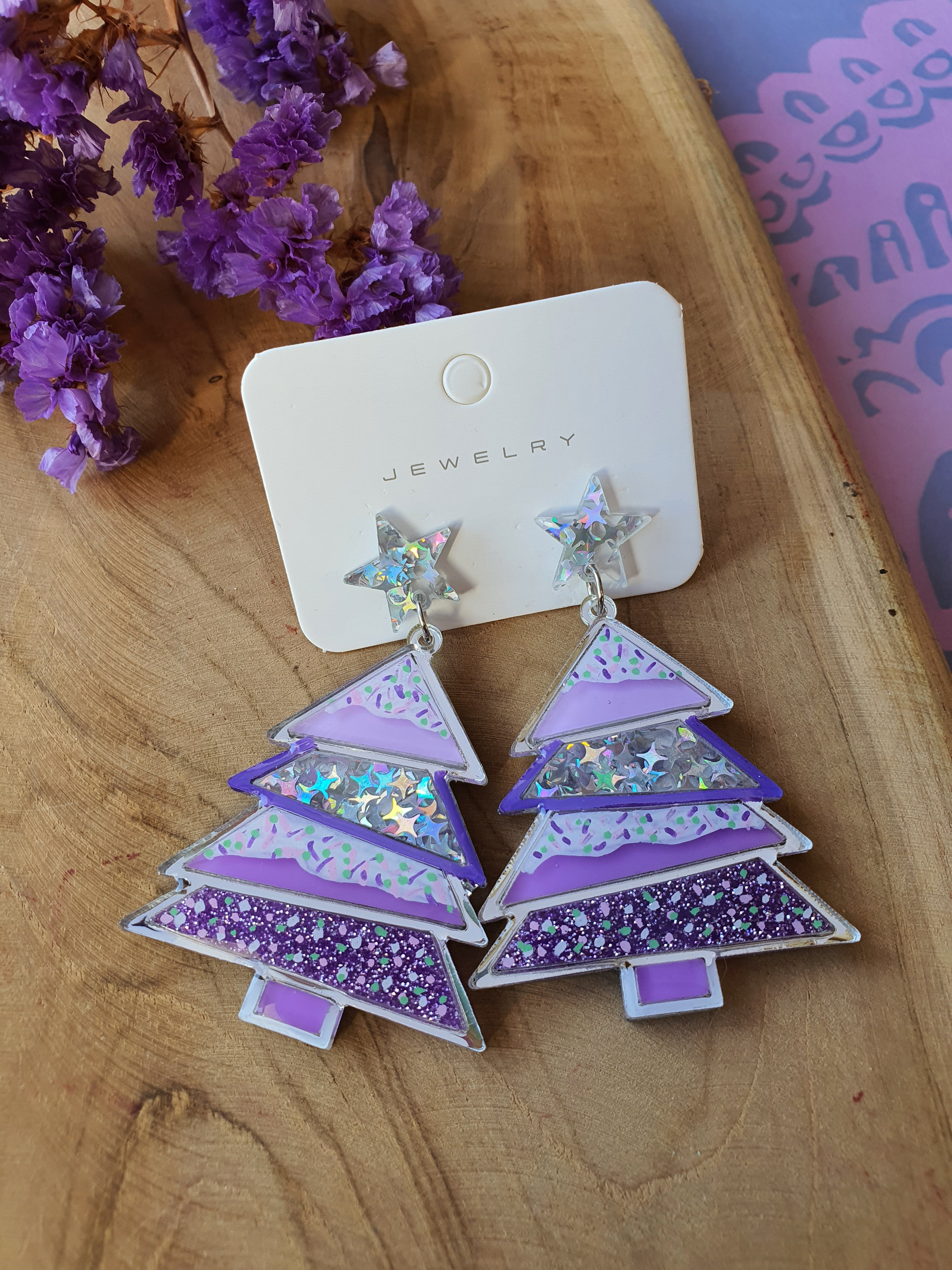 Kerst oorbellen | Kerstboom oorhangers (nr 10001)