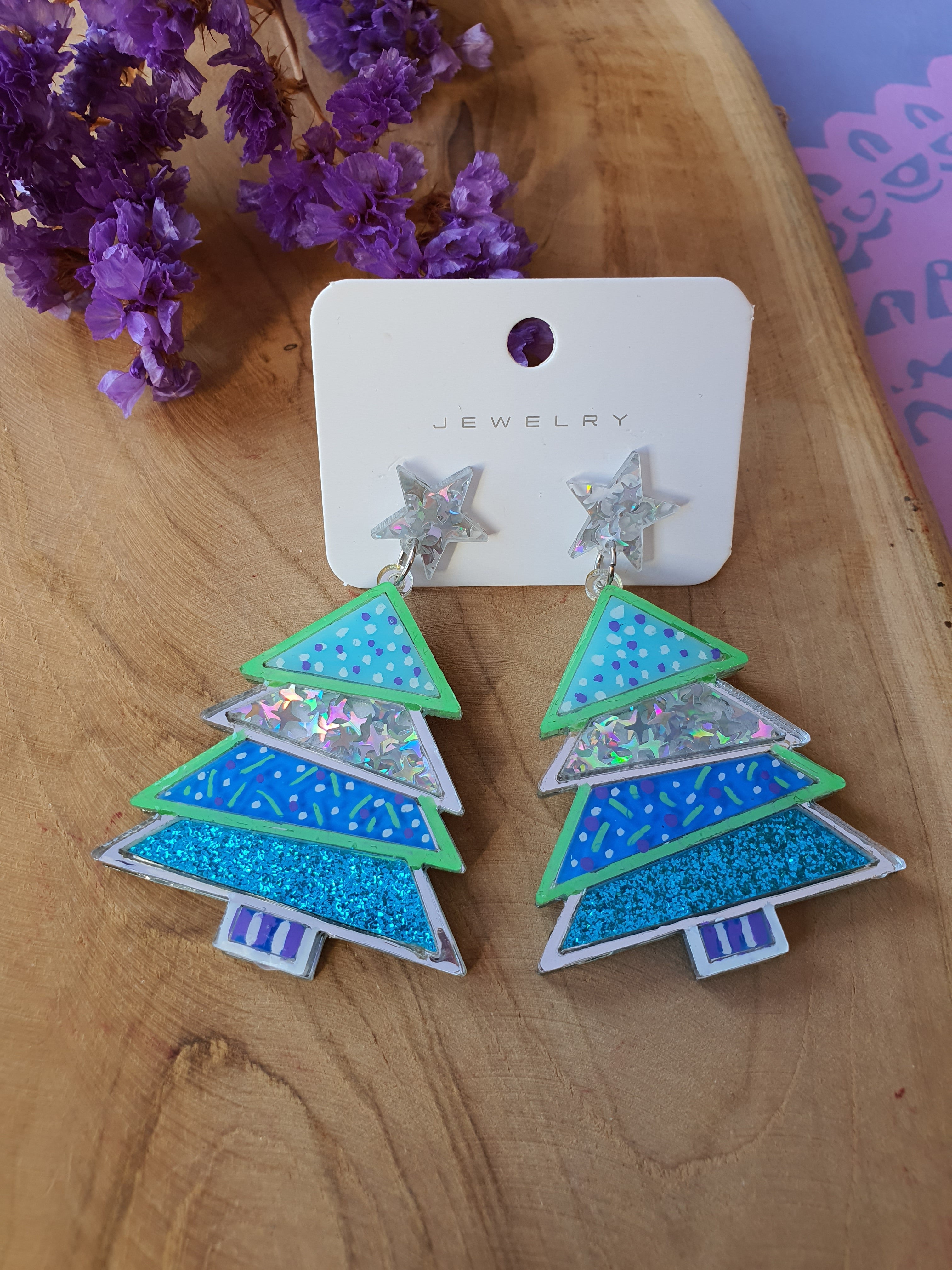 Kerst oorbellen | Kerstboom oorhangers (nr 10009)