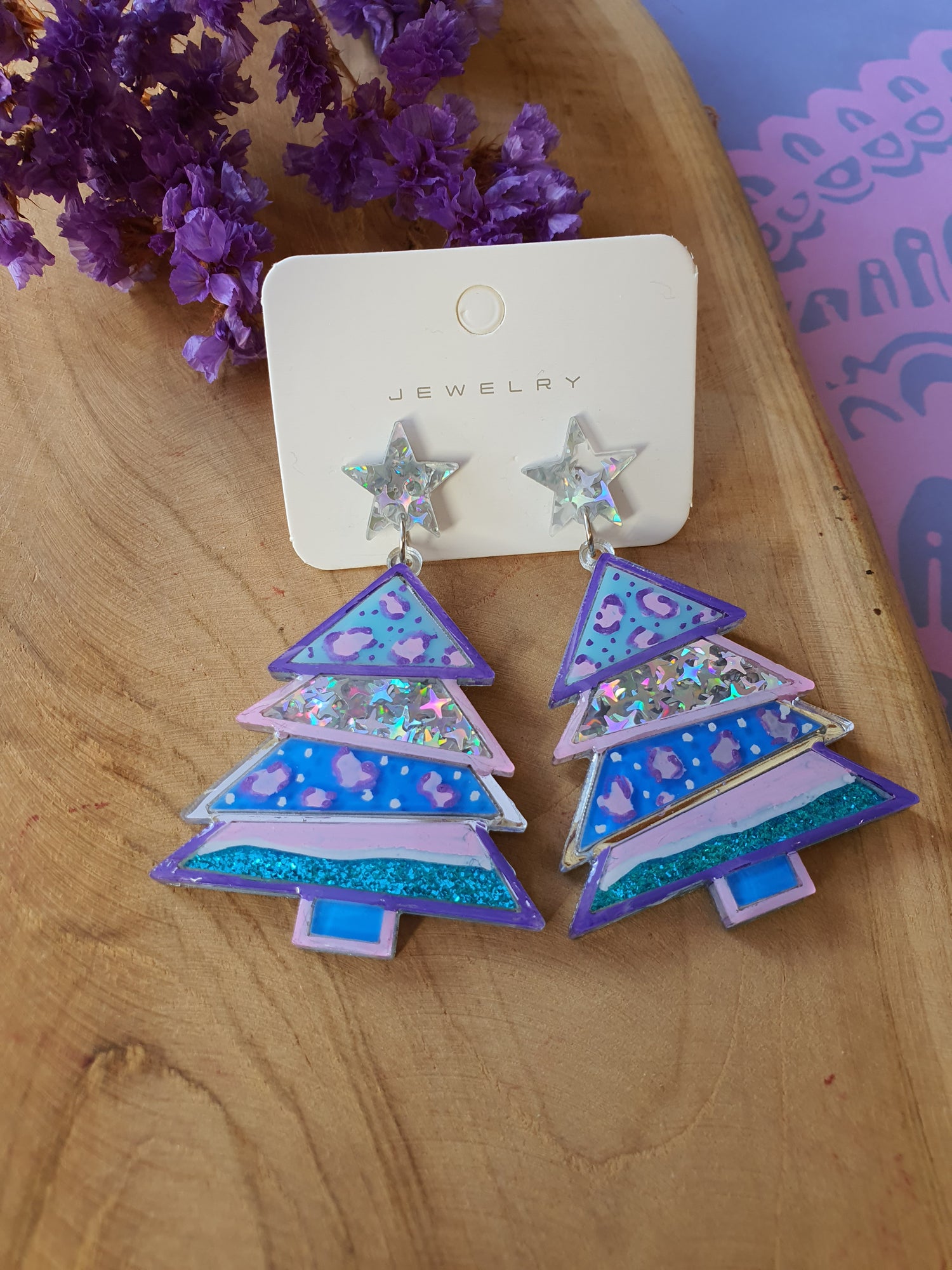 Kerst oorbellen | Kerstboom oorhangers (nr 10010)