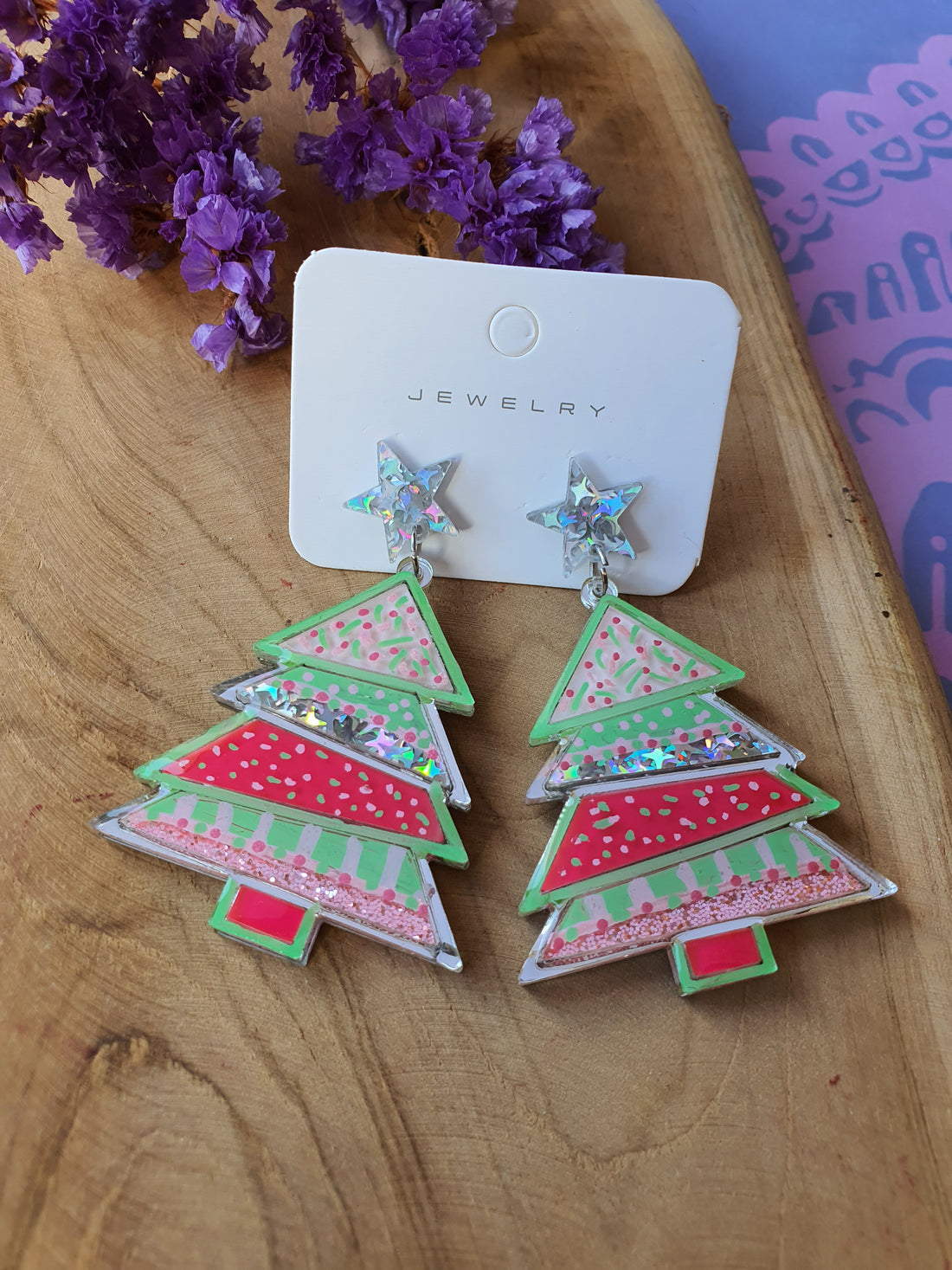 Kerst oorbellen | Kerstboom oorhangers (nr 10011)