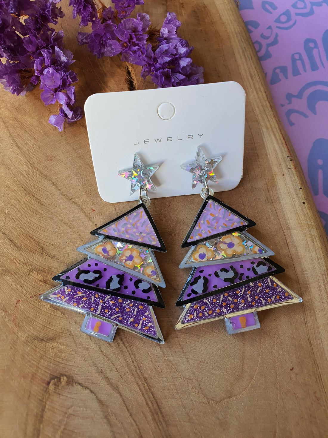 Kerst oorbellen | Kerstboom oorhangers (nr 10012)