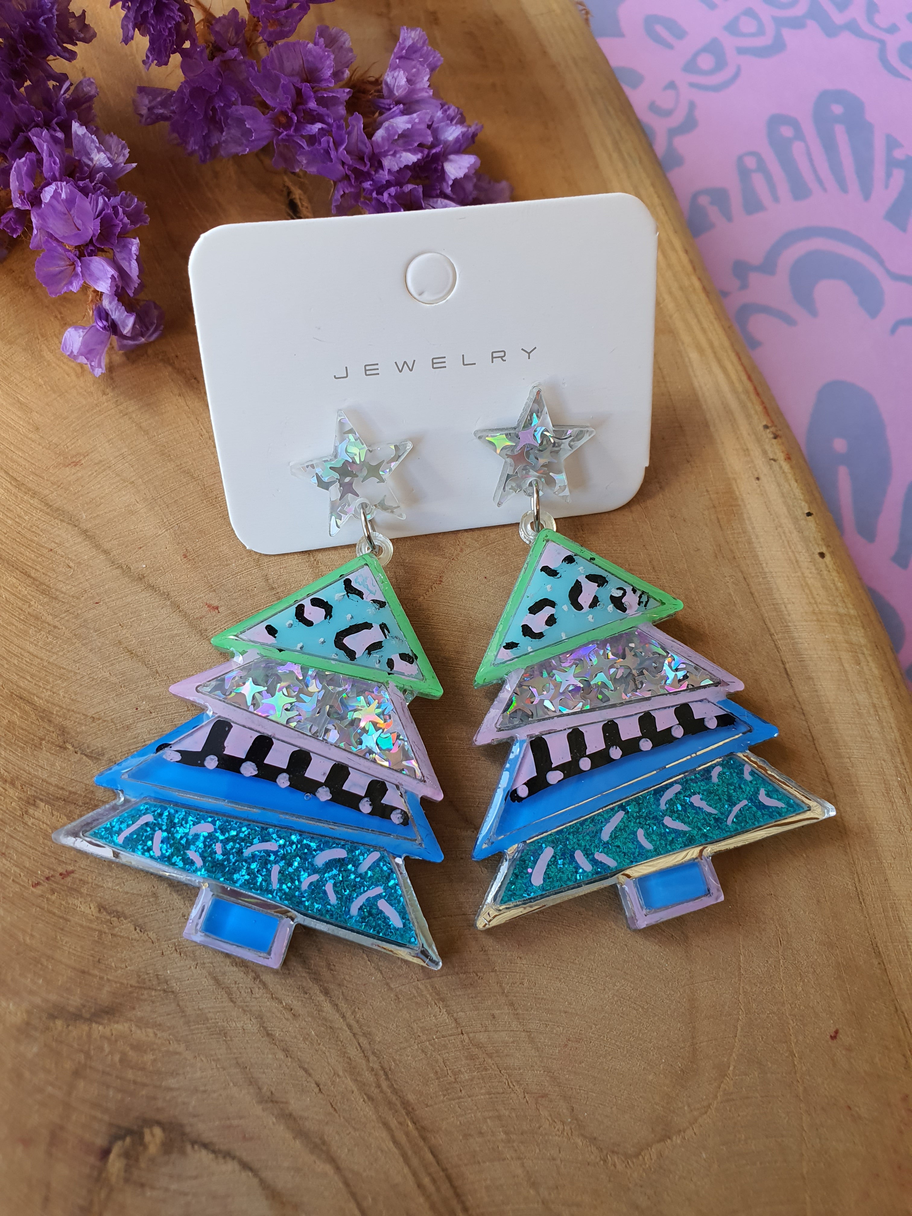 Kerst oorbellen | Kerstboom oorhangers (nr 10014)