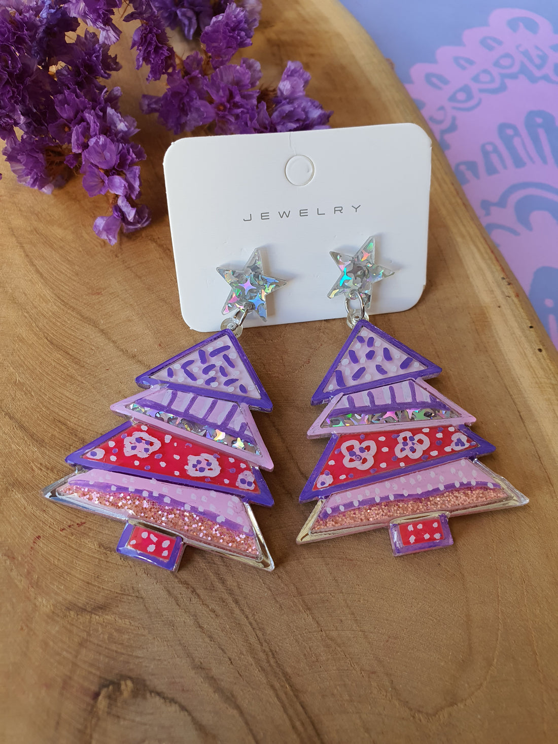 Kerst oorbellen | Kerstboom oorhangers (nr 10015)