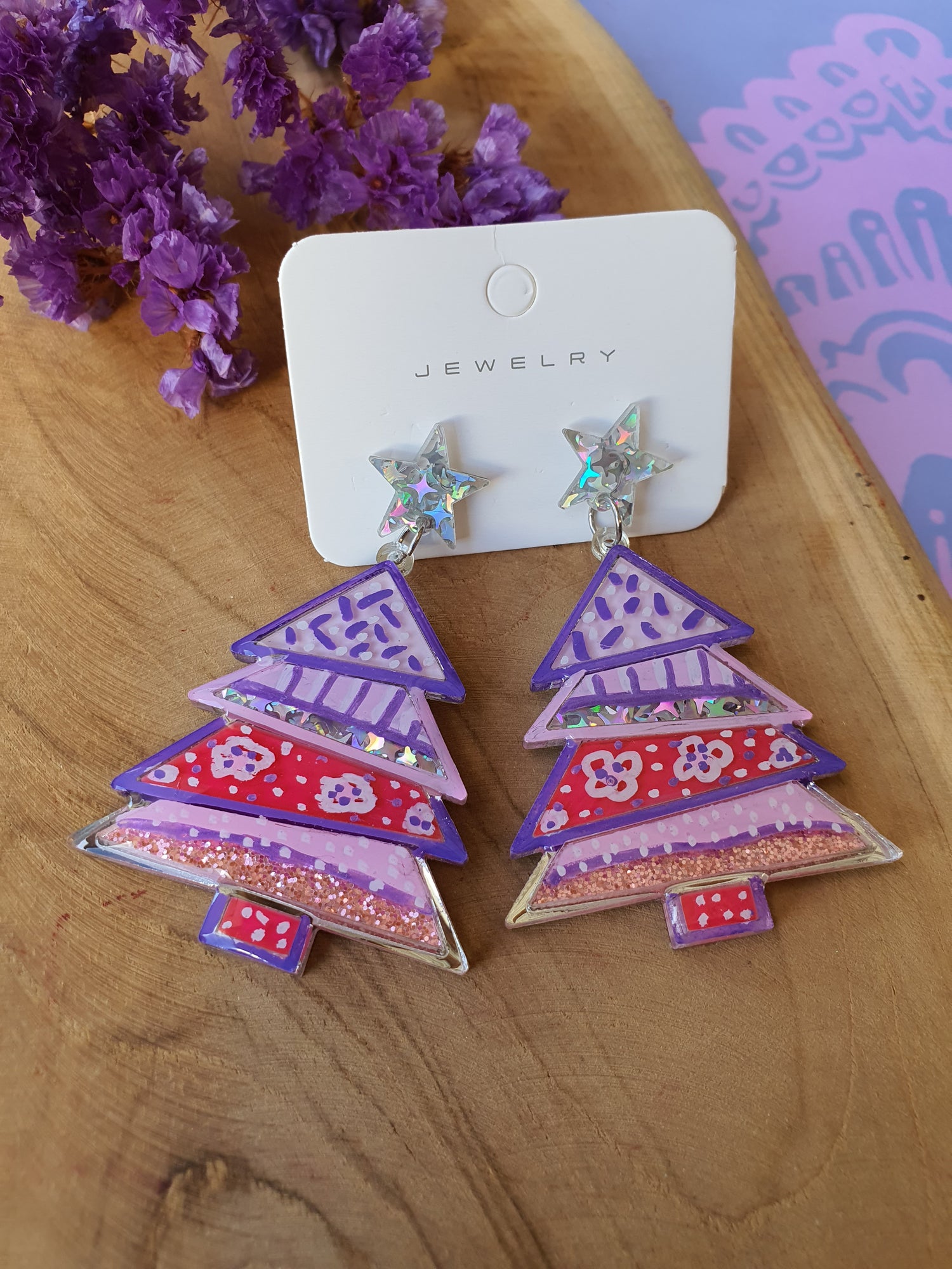 Kerst oorbellen | Kerstboom oorhangers (nr 10015)