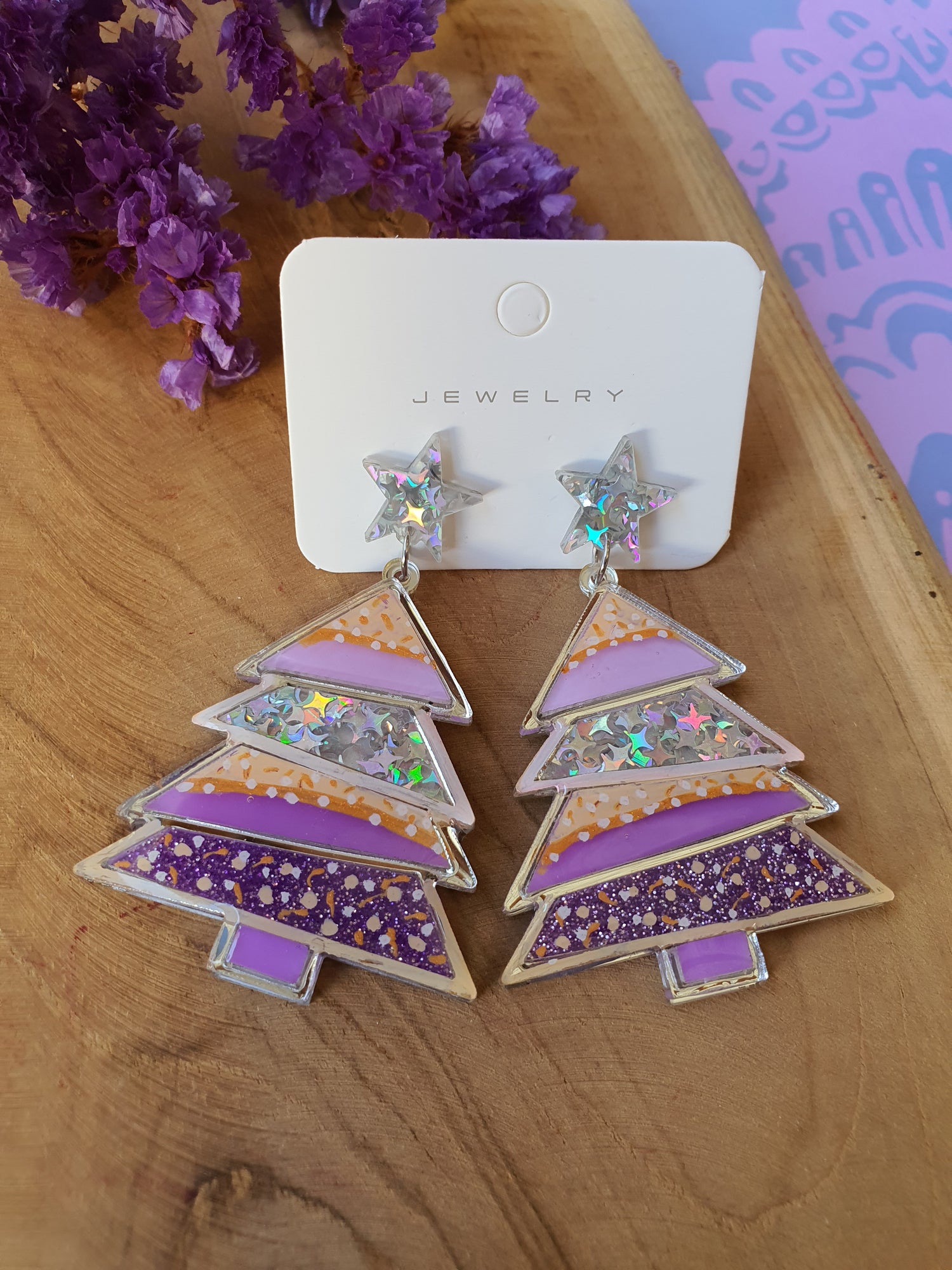 Kerst oorbellen | Kerstboom oorhangers (nr 10020)