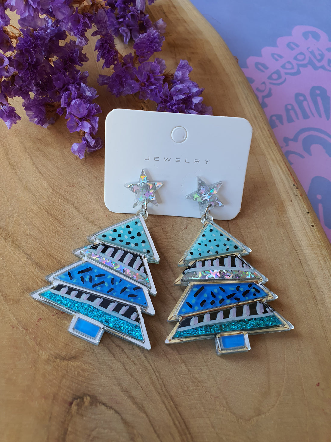 Kerst oorbellen | Kerstboom oorhangers (nr 10021)