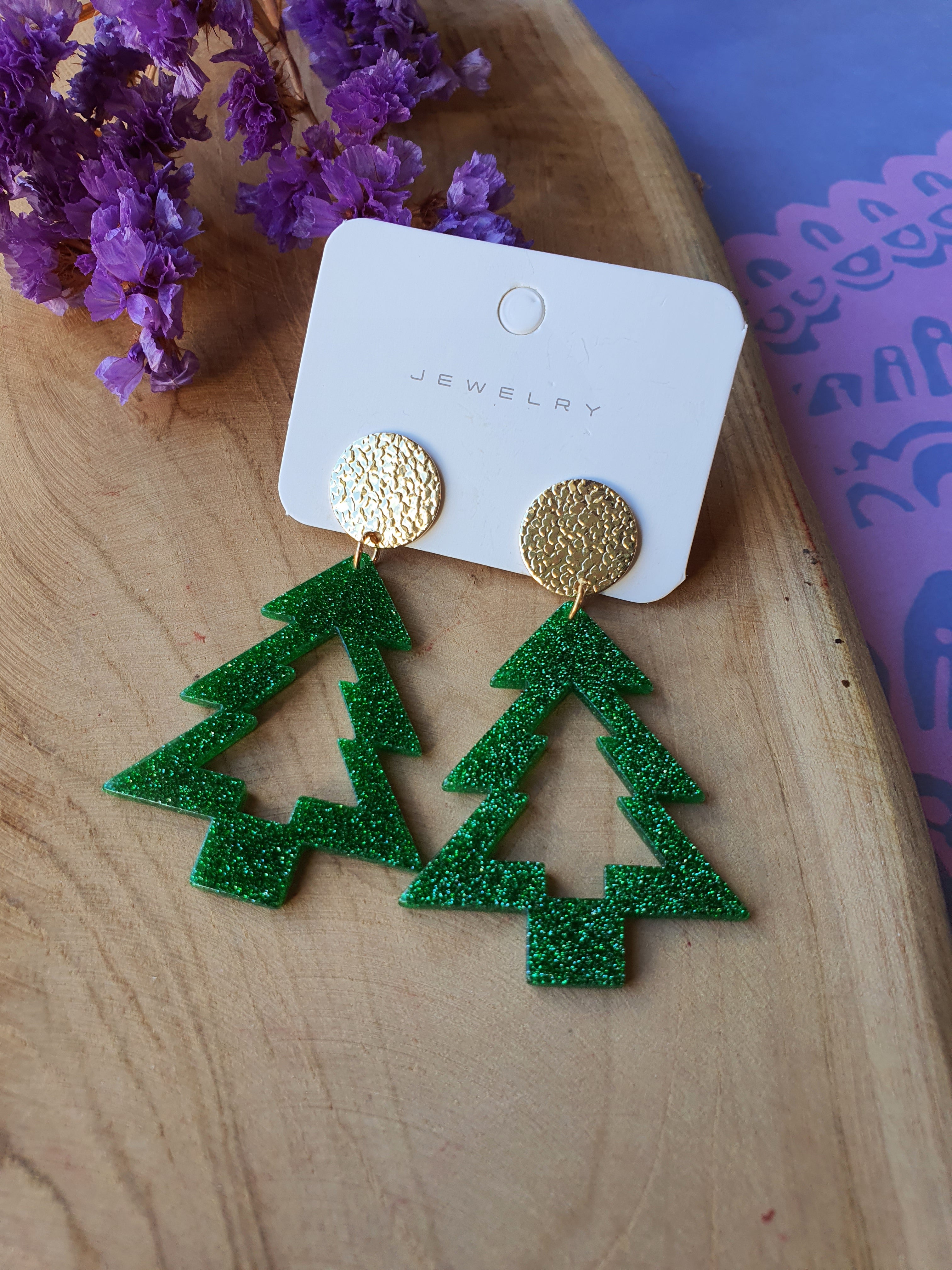 Kerst oorbellen | Kerstboom oorhangers (nr 10033)