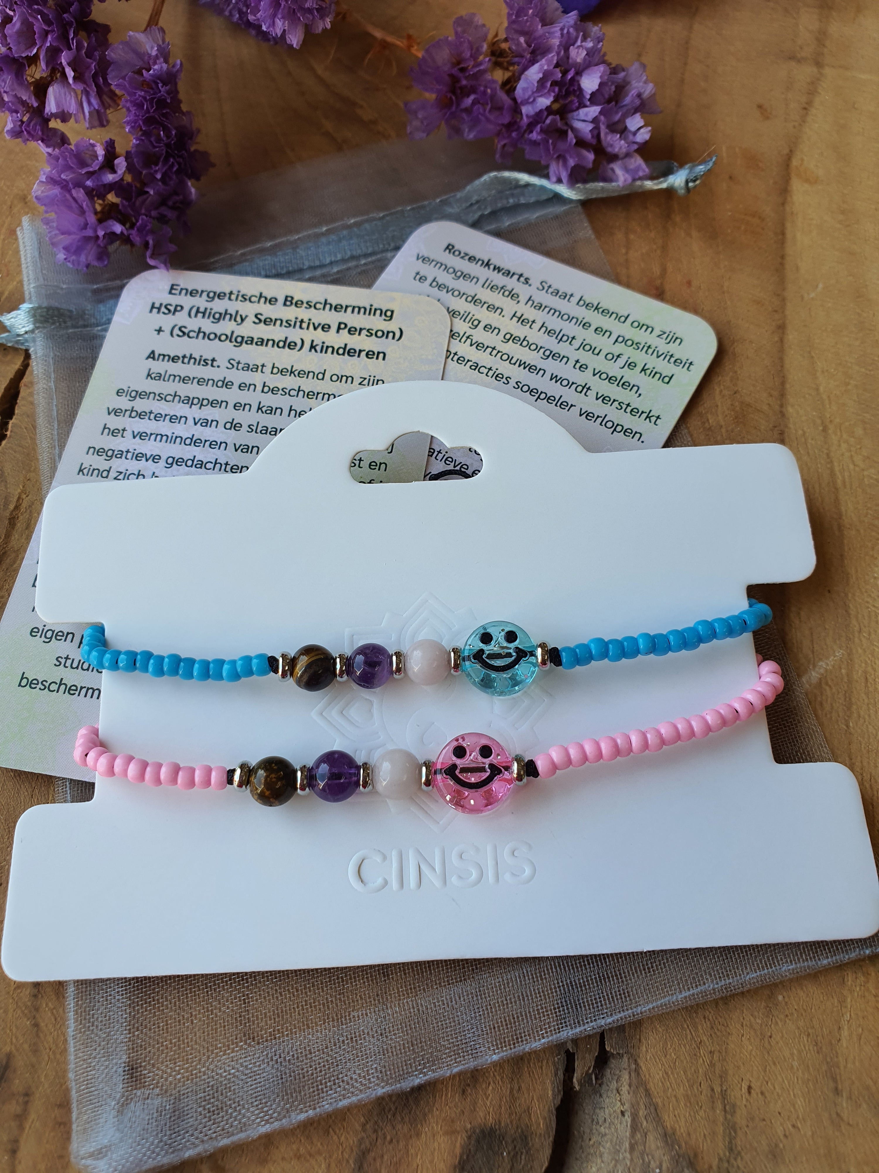 Edelstenen armband handgemaakt Energetische Bescherming HSP (Highly Sensitive Person)  en (Schoolgaande) kinderen
