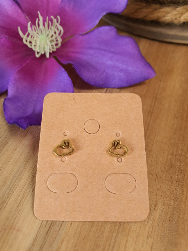 Konijn Oorstekers RVS Gold.