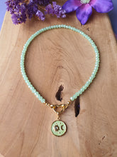 Kristal facet kralen ketting_hanger_groen_hart.