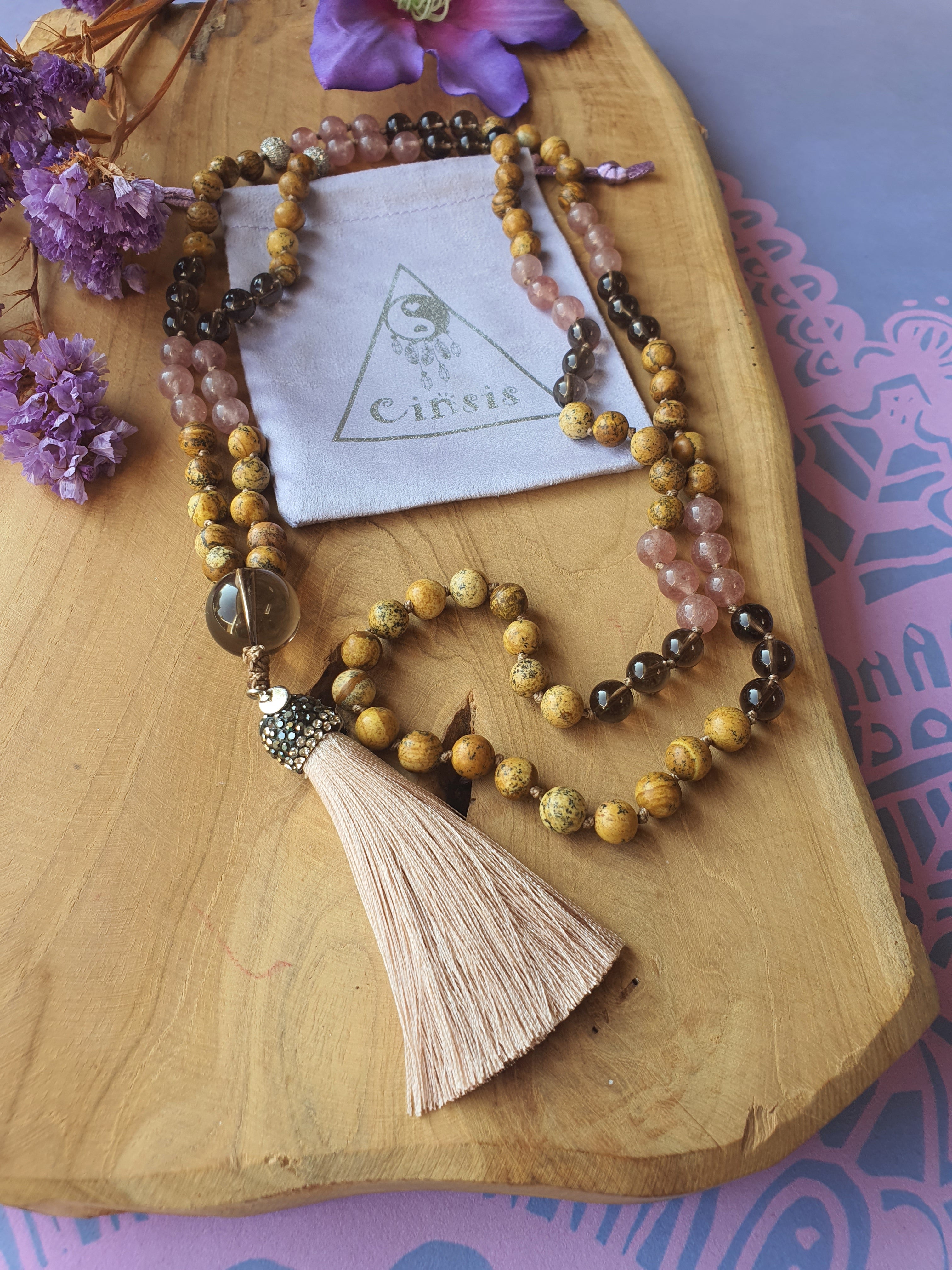 Edelstenen Mala met kwastje &