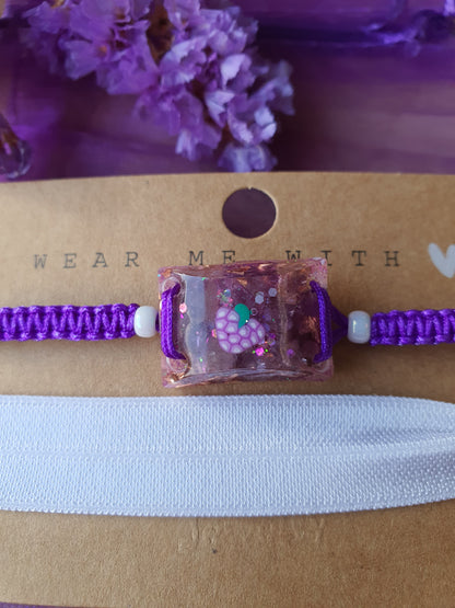 Orgonite Armband voor kind Amethist en Bergkristal 
