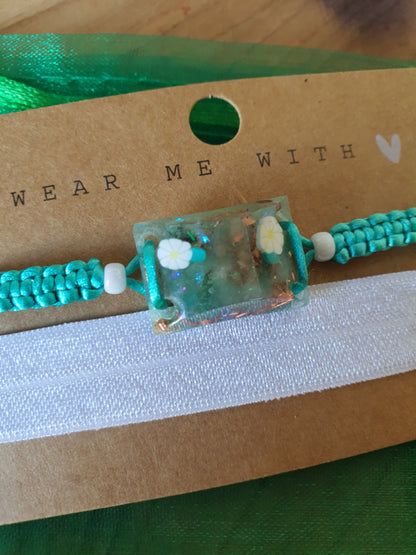 Orgonite Armband voor kind Groene Aventurijn met Bergkristal (nr 3008)