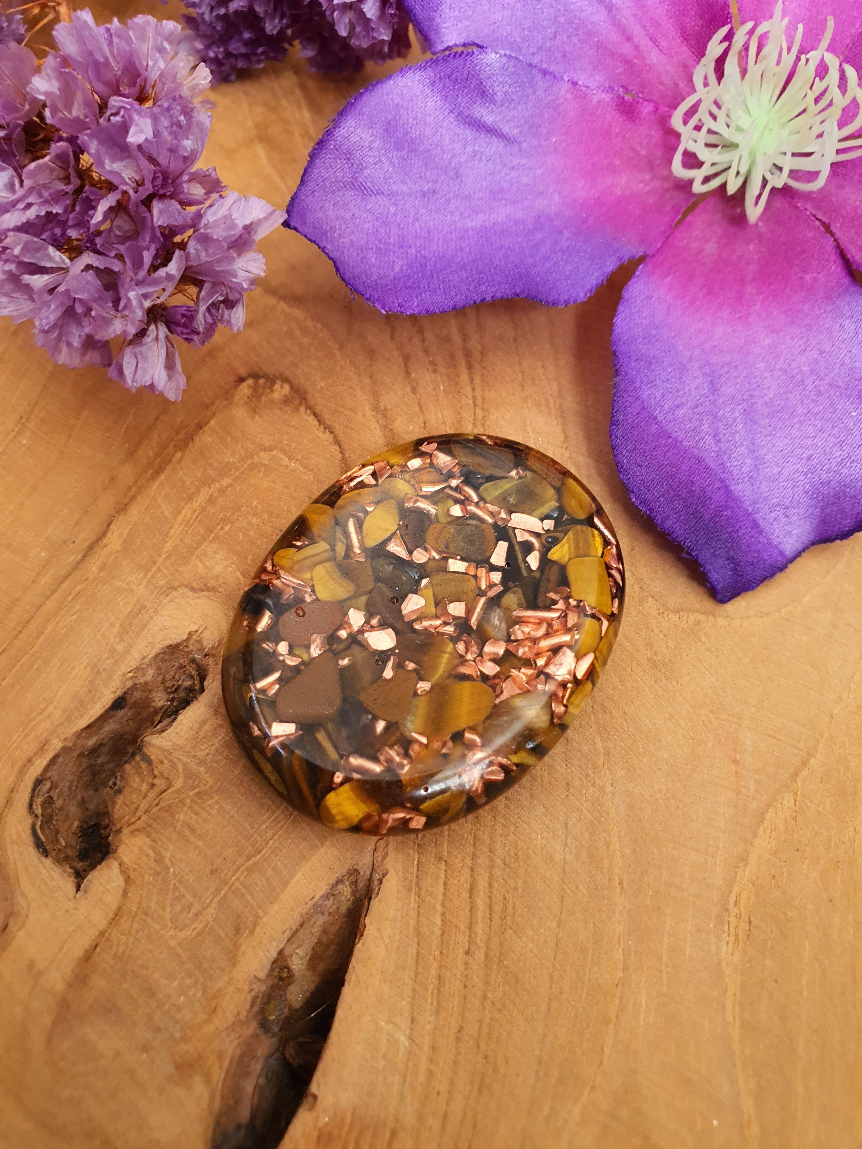 Orgonite Tijgeroog Duimsteen / worrystone