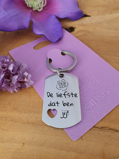RVS Sleutelhanger met &