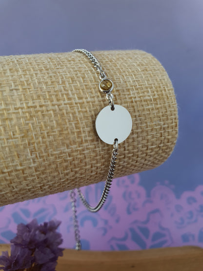 RVS_Zilver_gepersonaliseerde_Graveerbare_Armband_met_Geboortesteen_November