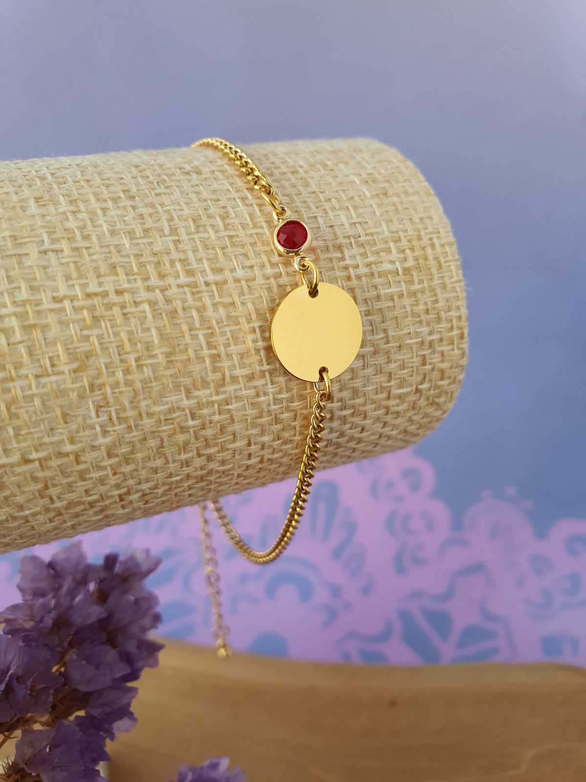 RVS goud gepersonaliseerde Graveerbare Armband met Geboortesteen Januari 