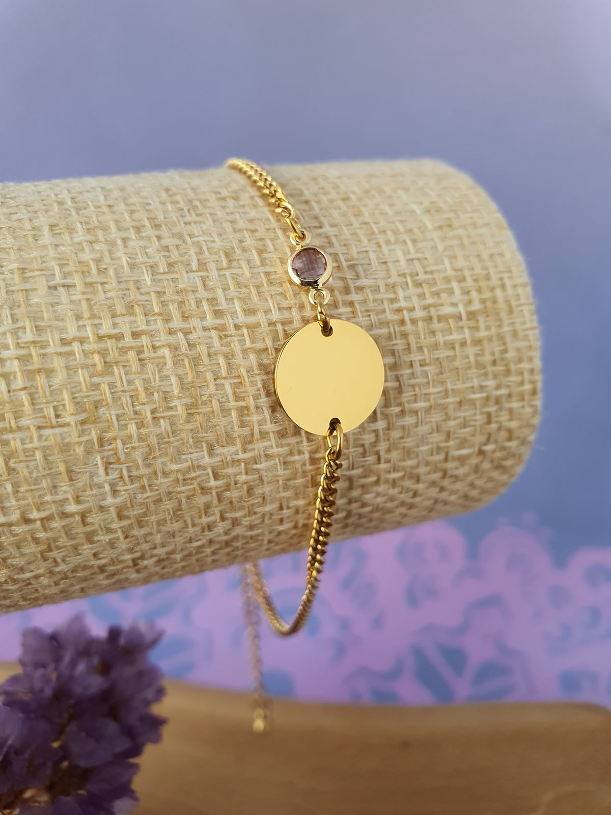 RVS_goud_gepersonaliseerde_Graveerbare_Armband_met_Geboortesteen_Juni