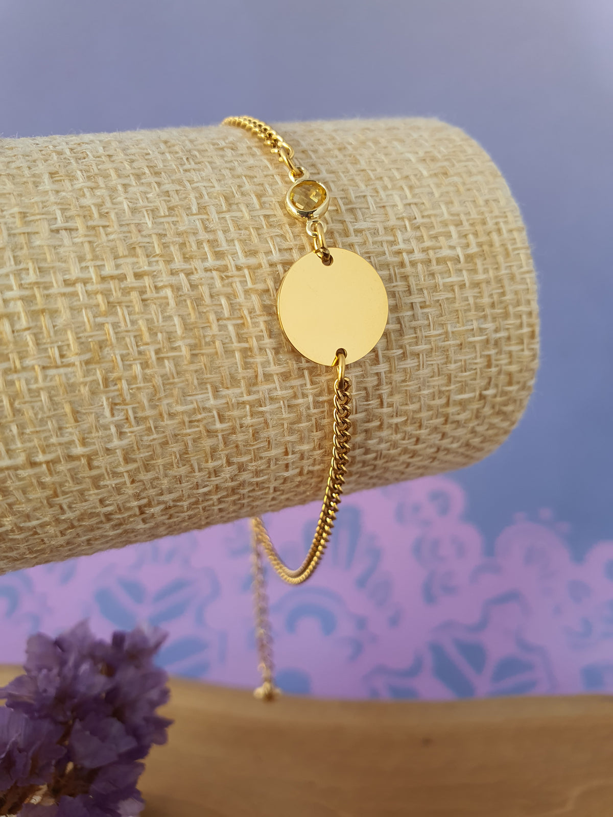 RVS_goud_gepersonaliseerde_Graveerbare_Armband_met_Geboortesteen_November