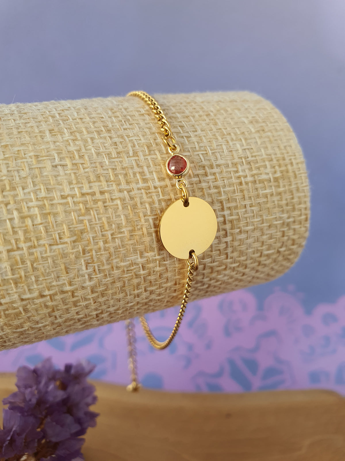 RVS_goud_gepersonaliseerde_Graveerbare_Armband_met_Geboortesteen_Oktober