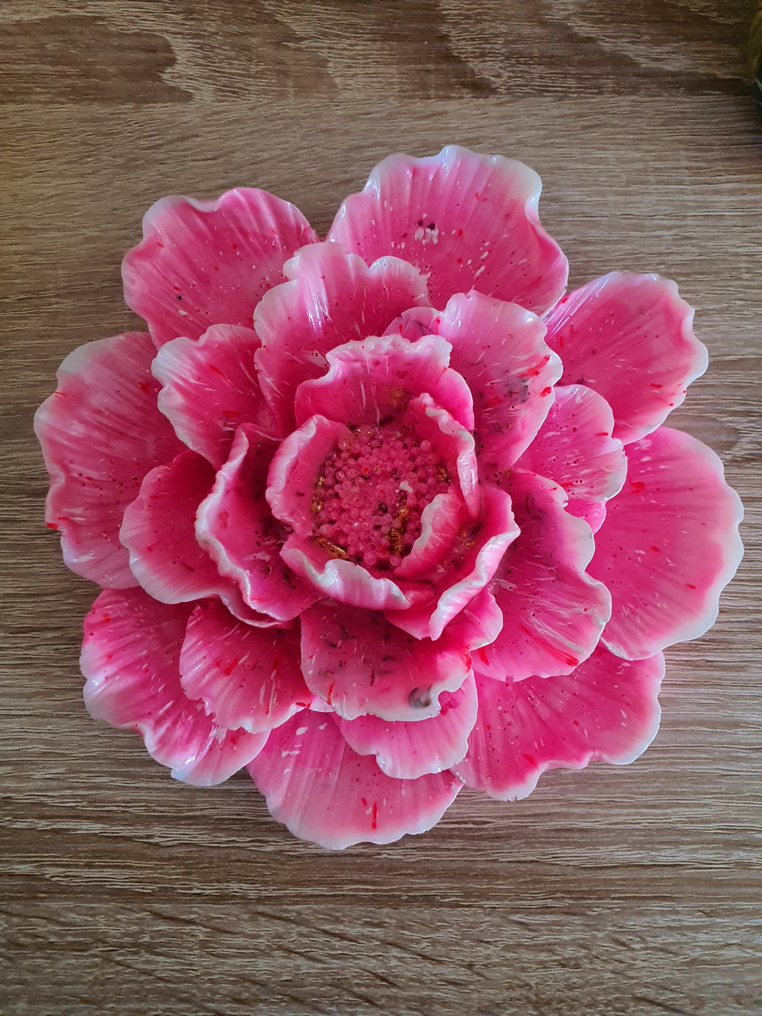 Rozenkwarts Orgonite Wandbloem Roze (nr 4)