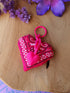 Sleutelhanger tassenhanger bandana hart fuchsia.