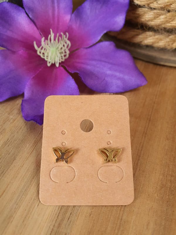 Vlinder Oorstekers RVS Gold.