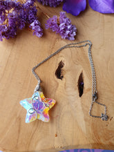 Wire Wrapped Ster hanger Angel Aura (nr 11) met rvs ketting
