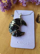 Wire wrapped Maan hanger Obsidiaan._nr 18.