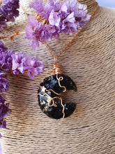 Wire wrapped Maan hanger Obsidiaan._nr 20