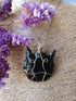 Wire wrapped kat hanger Obsidiaan_nr 21_.