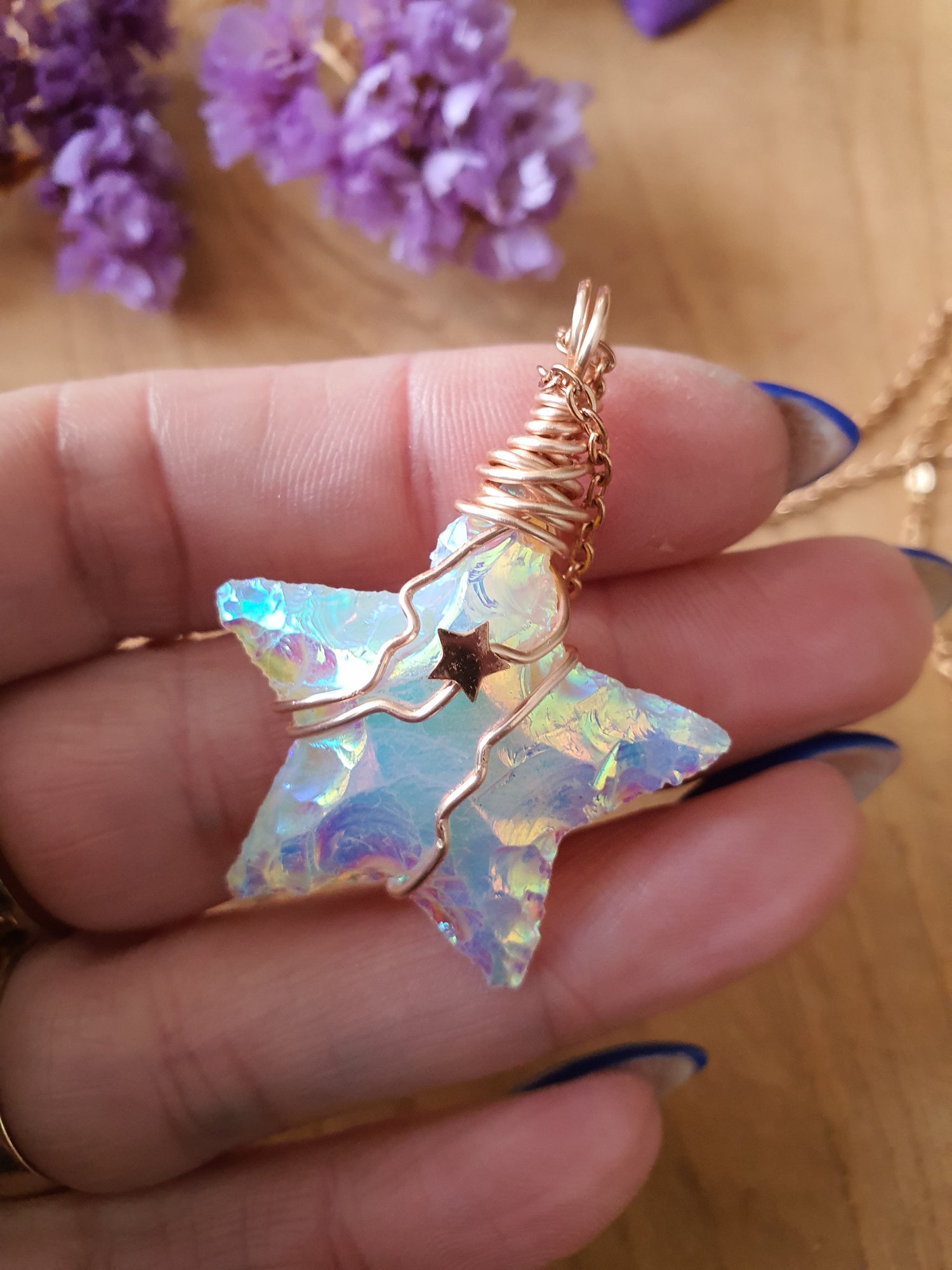 Wire Wrapped Ster hanger Angel Aura (nr 8)